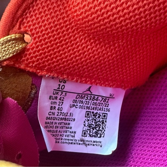 Nike Air Jordan Sneaker Pink & Orange Size 10 - Picture 12 of 12